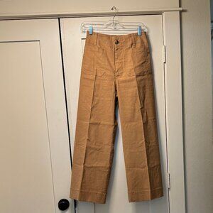 Anthropologie Maeve Colette Wide Leg Cropped Pants Sz 28 Camel